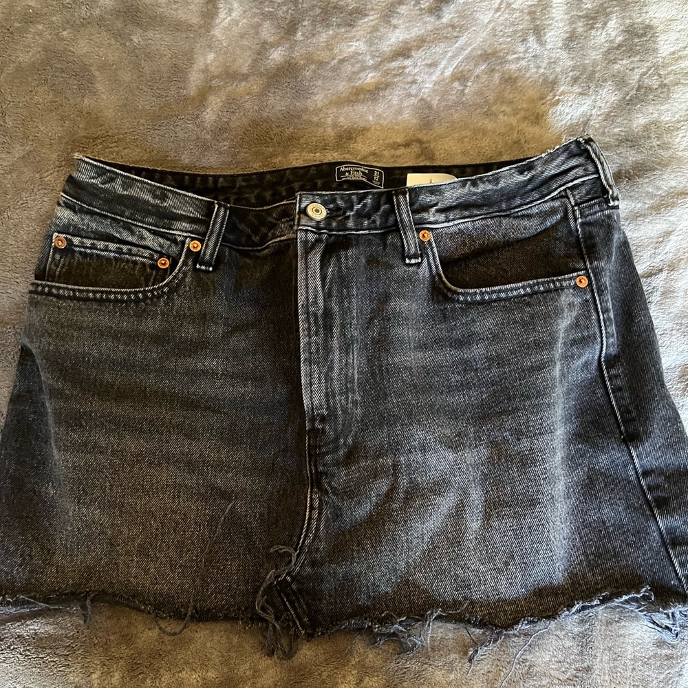 Abercrombie black denim mini skirt